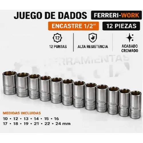 Dados  ESTRIADOS cortos x 12 FERRERI