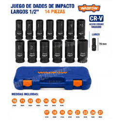 Dados Largos 1/2" x 14 Unid WADFOW Dados Largos 1/2" x 14 Unid WADFOW