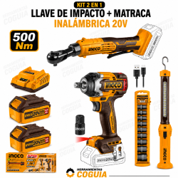 Llave de Impacto 500 Nm KIT INGCO Llave de Impacto 500 Nm KIT INGCO